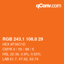 Color code: RGB 243.1 108.8 29 | qconv.com