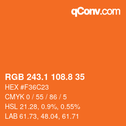 Color code: RGB 243.1 108.8 35 | qconv.com