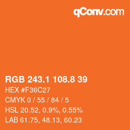 Color code: RGB 243.1 108.8 39 | qconv.com