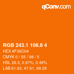 Farbcode: RGB 243.1 108.8 4 | qconv.com