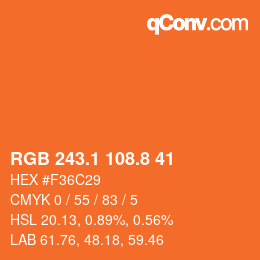 Color code: RGB 243.1 108.8 41 | qconv.com