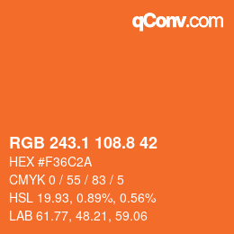 Color code: RGB 243.1 108.8 42 | qconv.com