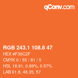Color code: RGB 243.1 108.8 47 | qconv.com