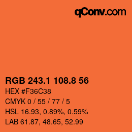 Color code: RGB 243.1 108.8 56 | qconv.com