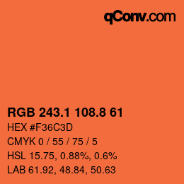 Color code: RGB 243.1 108.8 61 | qconv.com