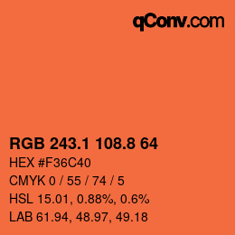 Color code: RGB 243.1 108.8 64 | qconv.com