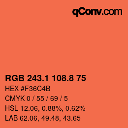 Farbcode: RGB 243.1 108.8 75 | qconv.com