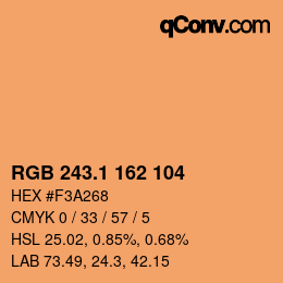 カラーコード: RGB 243.1 162 104 | qconv.com