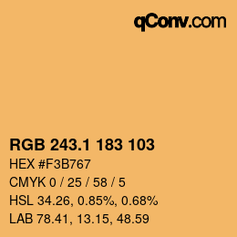 カラーコード: RGB 243.1 183 103 | qconv.com