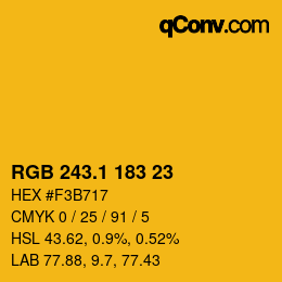 カラーコード: RGB 243.1 183 23 | qconv.com