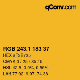 カラーコード: RGB 243.1 183 37 | qconv.com