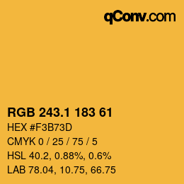 カラーコード: RGB 243.1 183 61 | qconv.com