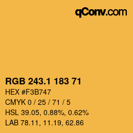 カラーコード: RGB 243.1 183 71 | qconv.com