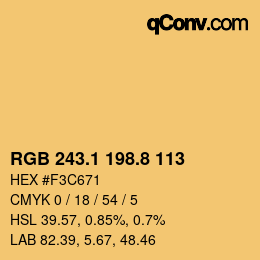 Color code: RGB 243.1 198.8 113 | qconv.com