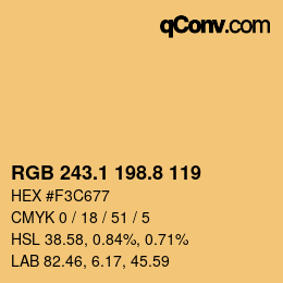 カラーコード: RGB 243.1 198.8 119 | qconv.com