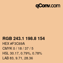 Color code: RGB 243.1 198.8 154 | qconv.com