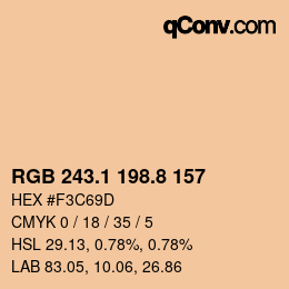 Color code: RGB 243.1 198.8 157 | qconv.com