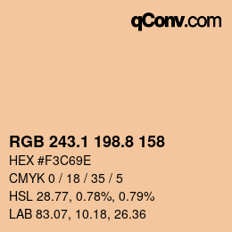 Code couleur: RGB 243.1 198.8 158 | qconv.com