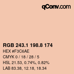 Color code: RGB 243.1 198.8 174 | qconv.com