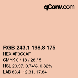 Color code: RGB 243.1 198.8 175 | qconv.com
