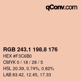 Color code: RGB 243.1 198.8 176 | qconv.com