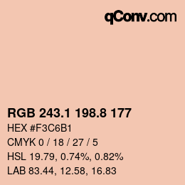 Color code: RGB 243.1 198.8 177 | qconv.com