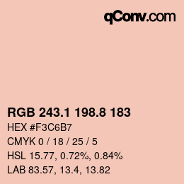 カラーコード: RGB 243.1 198.8 183 | qconv.com