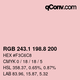 Color code: RGB 243.1 198.8 200 | qconv.com