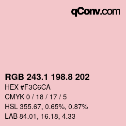 カラーコード: RGB 243.1 198.8 202 | qconv.com