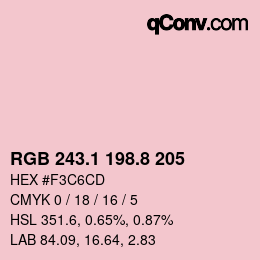 Color code: RGB 243.1 198.8 205 | qconv.com