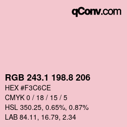 Farbcode: RGB 243.1 198.8 206 | qconv.com
