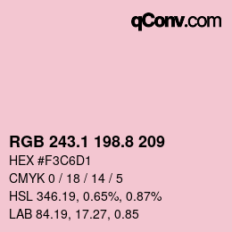 Color code: RGB 243.1 198.8 209 | qconv.com