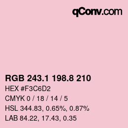 Color code: RGB 243.1 198.8 210 | qconv.com