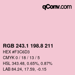 カラーコード: RGB 243.1 198.8 211 | qconv.com