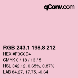 カラーコード: RGB 243.1 198.8 212 | qconv.com