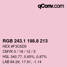 Color code: RGB 243.1 198.8 213 | qconv.com
