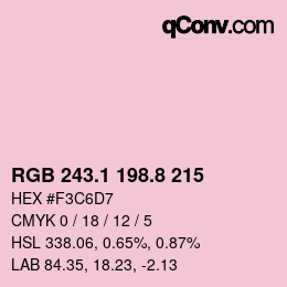 Farbcode: RGB 243.1 198.8 215 | qconv.com