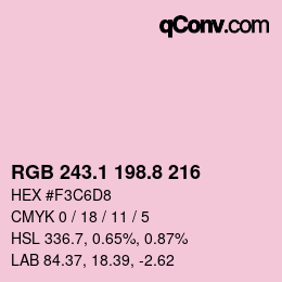 Farbcode: RGB 243.1 198.8 216 | qconv.com