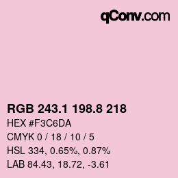 Color code: RGB 243.1 198.8 218 | qconv.com