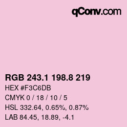 Color code: RGB 243.1 198.8 219 | qconv.com