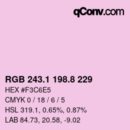 Farbcode: RGB 243.1 198.8 229 | qconv.com