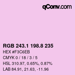 Color code: RGB 243.1 198.8 235 | qconv.com