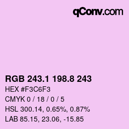 カラーコード: RGB 243.1 198.8 243 | qconv.com