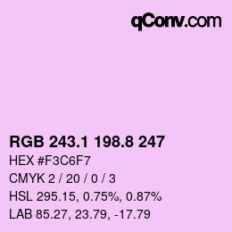 カラーコード: RGB 243.1 198.8 247 | qconv.com
