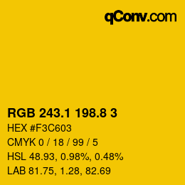 カラーコード: RGB 243.1 198.8 3 | qconv.com