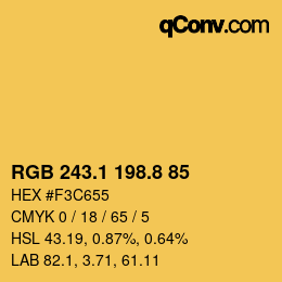 カラーコード: RGB 243.1 198.8 85 | qconv.com