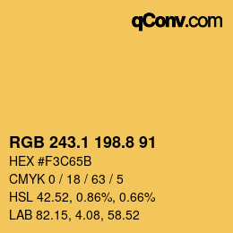 Color code: RGB 243.1 198.8 91 | qconv.com