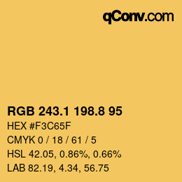 カラーコード: RGB 243.1 198.8 95 | qconv.com
