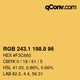 カラーコード: RGB 243.1 198.8 96 | qconv.com