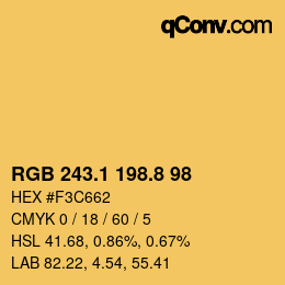 Color code: RGB 243.1 198.8 98 | qconv.com